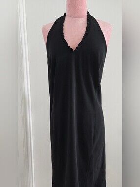 Black Halter Neck Cocktail Career LBD Amanda Smith Dress Size 16